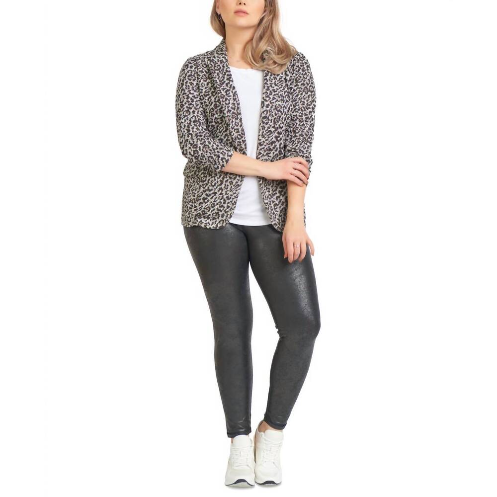 NEW BLACK TAPE trendy plus size crackle leggings in black